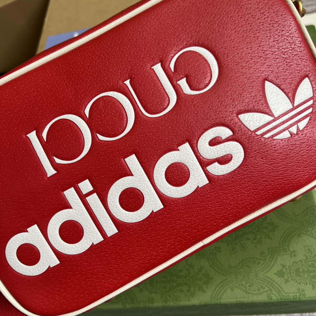 Adidas  x Gucci small shoulder bag 702427 Red leather - Default Title - View 5