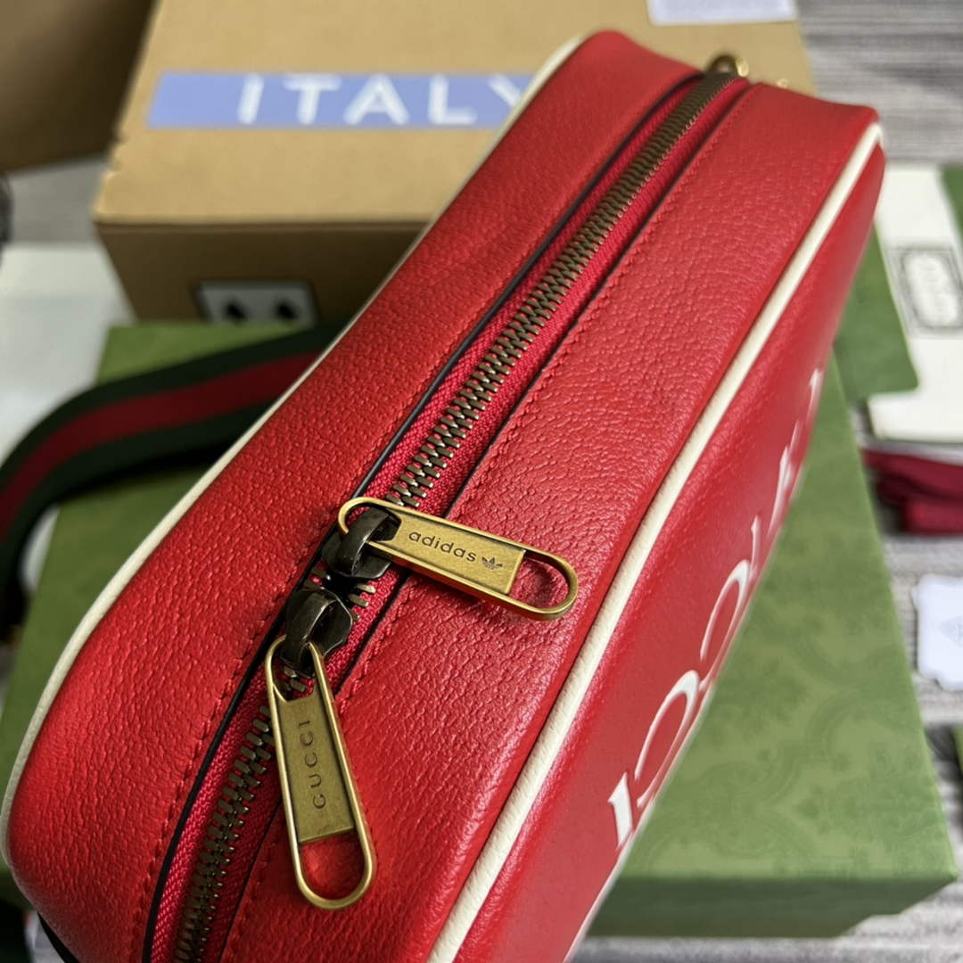Adidas  x Gucci small shoulder bag 702427 Red leather - Default Title - View 6