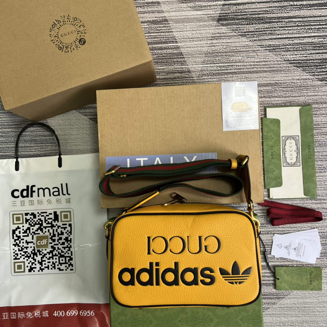 Adidas x Gucci small shoulder bag 702427 Yellow leather - Default Title - View 1