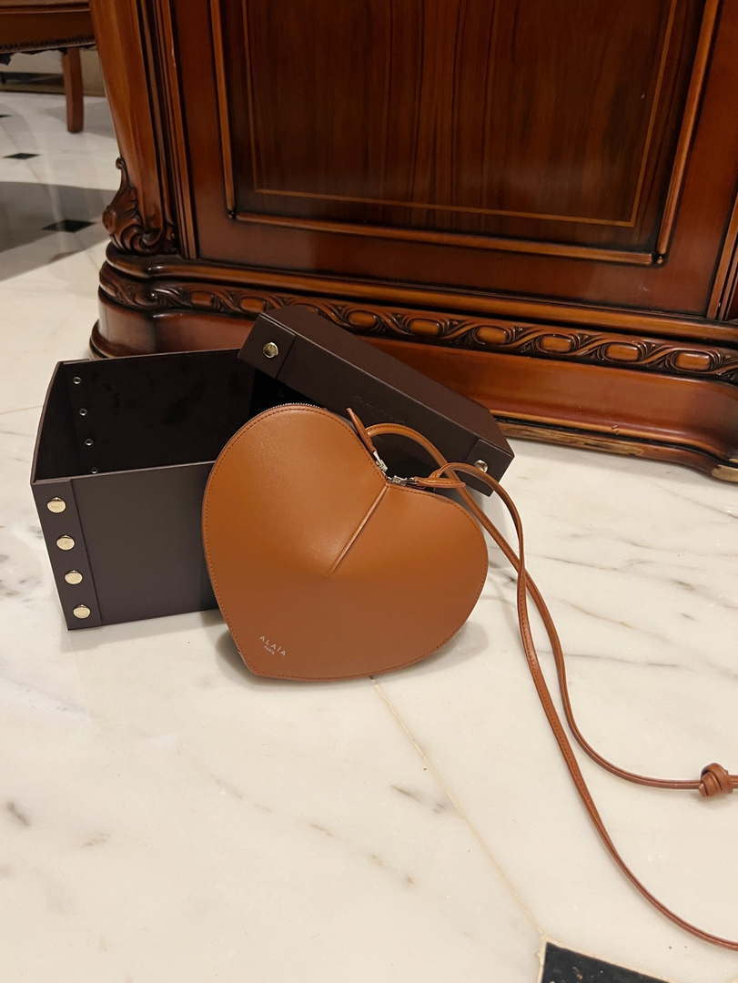 Alaia AA1P003C0Y75 LE Coeur Bag In Calfskin Brown