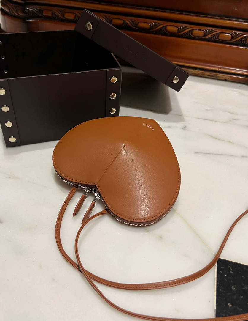 Alaia AA1P003C0Y75 LE Coeur Bag In Calfskin Brown