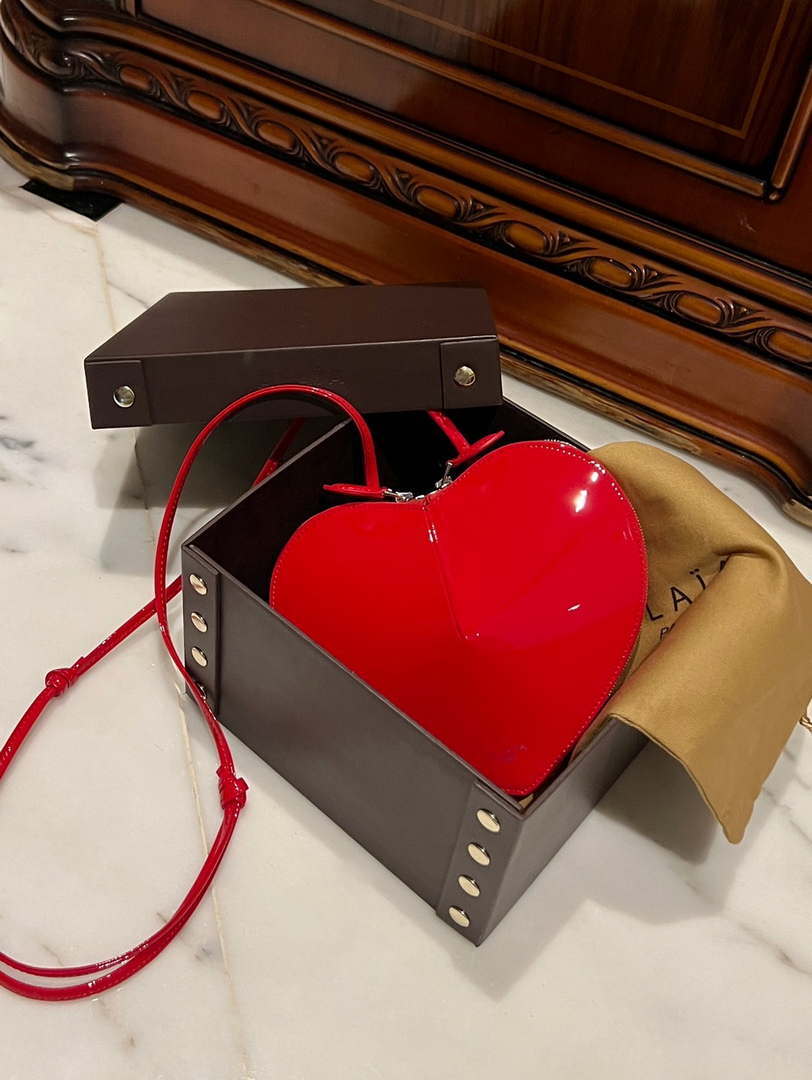 Alaia AA1P003C0Y75 LE Coeur Bag In Patent leather Red - Default Title - View 1