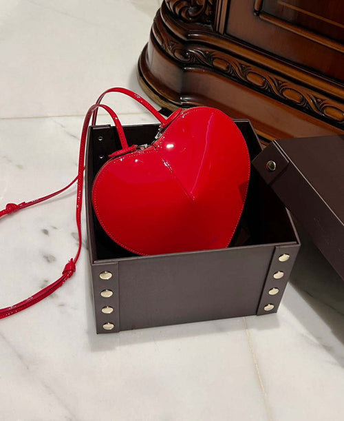 Alaia AA1P003C0Y75 LE Coeur Bag In Patent leather Red