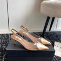 Alaia Women's AA3E057CK150 C?ur 55 PU and patent-leather slingback pumps Apricot - Euro 35=US 4 - View 1