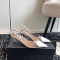 Alaia Women's AA3E057CK150 C?ur 55 PU and patent-leather slingback pumps White - Euro 35=US 4 - View 1
