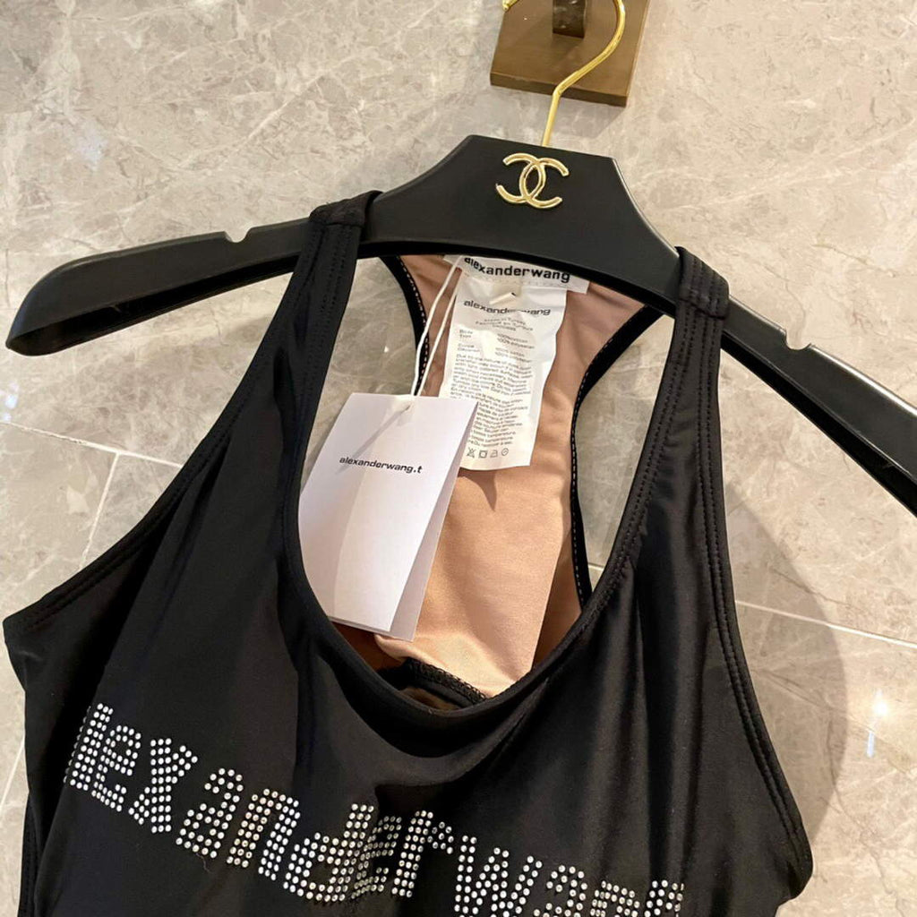 Alexander Wang Crystal Charm String Swimsuit in Jersey 1CC2228021001