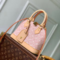 Louis Vuitton LV M2A378 Alma BB Bag Monogram Emblème Rose Ruban