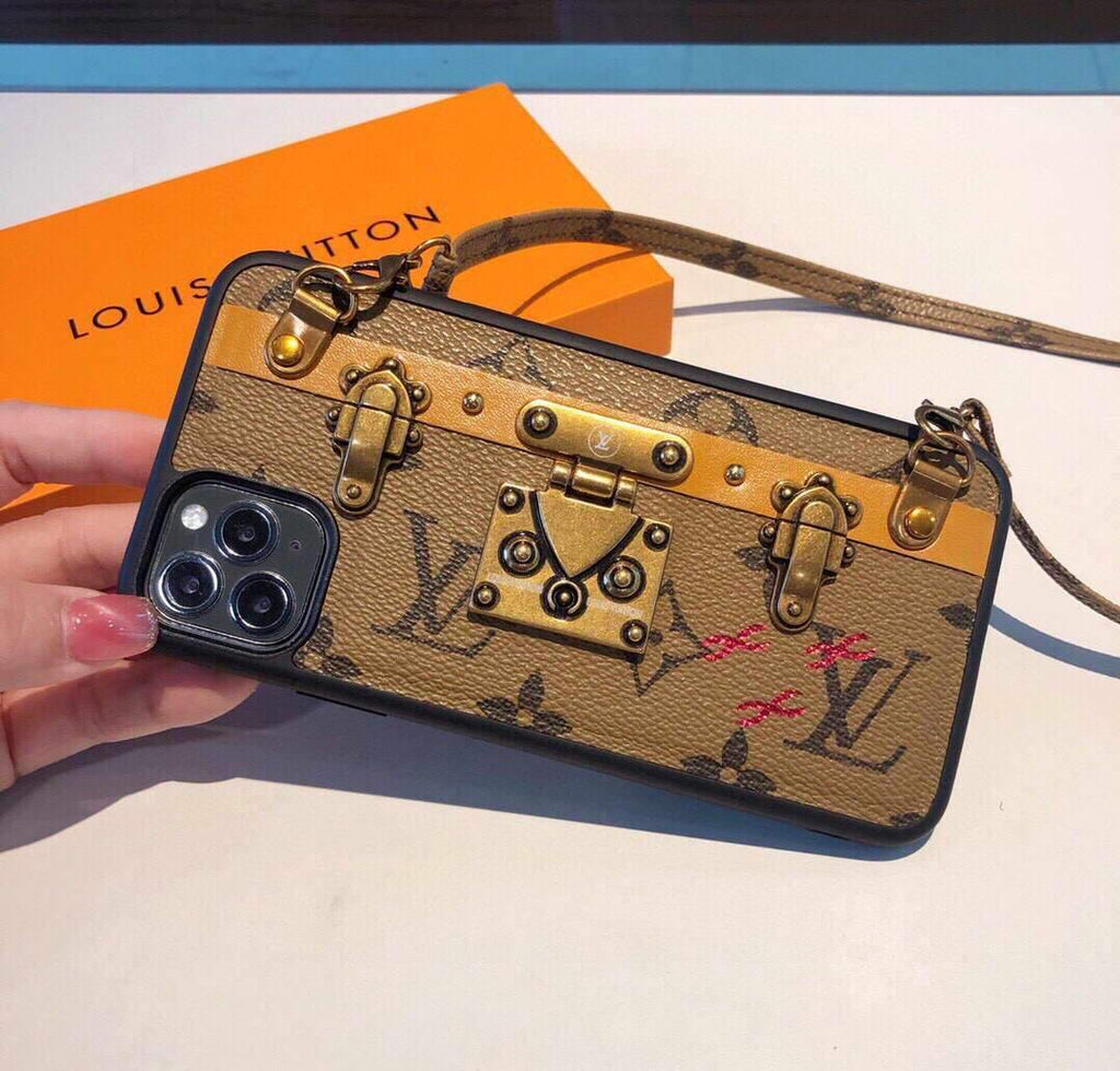 Louis Vuitton Apple Iphone Leather Premium Deluxe Phone Case Protection 10109 - luxibagsmall