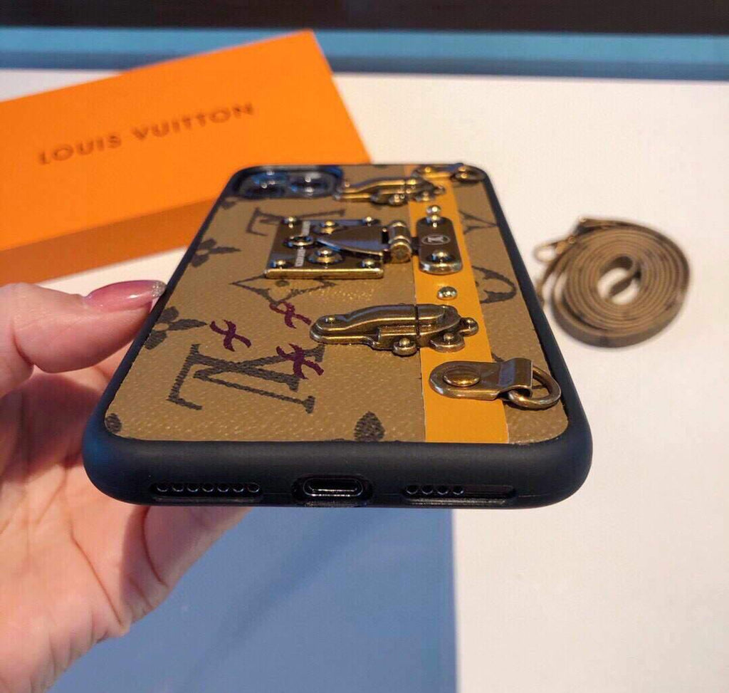Louis Vuitton Apple Iphone Leather Premium Deluxe Phone Case Protection 10109 - luxibagsmall