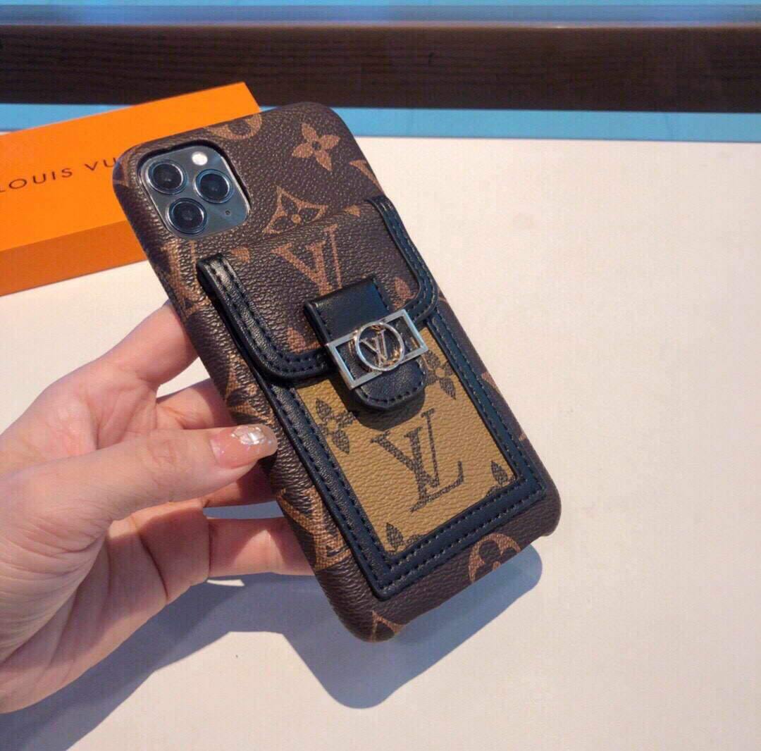 Louis Vuitton Apple Iphone Leather Premium Deluxe Phone Case Protection 10110 - luxibagsmall