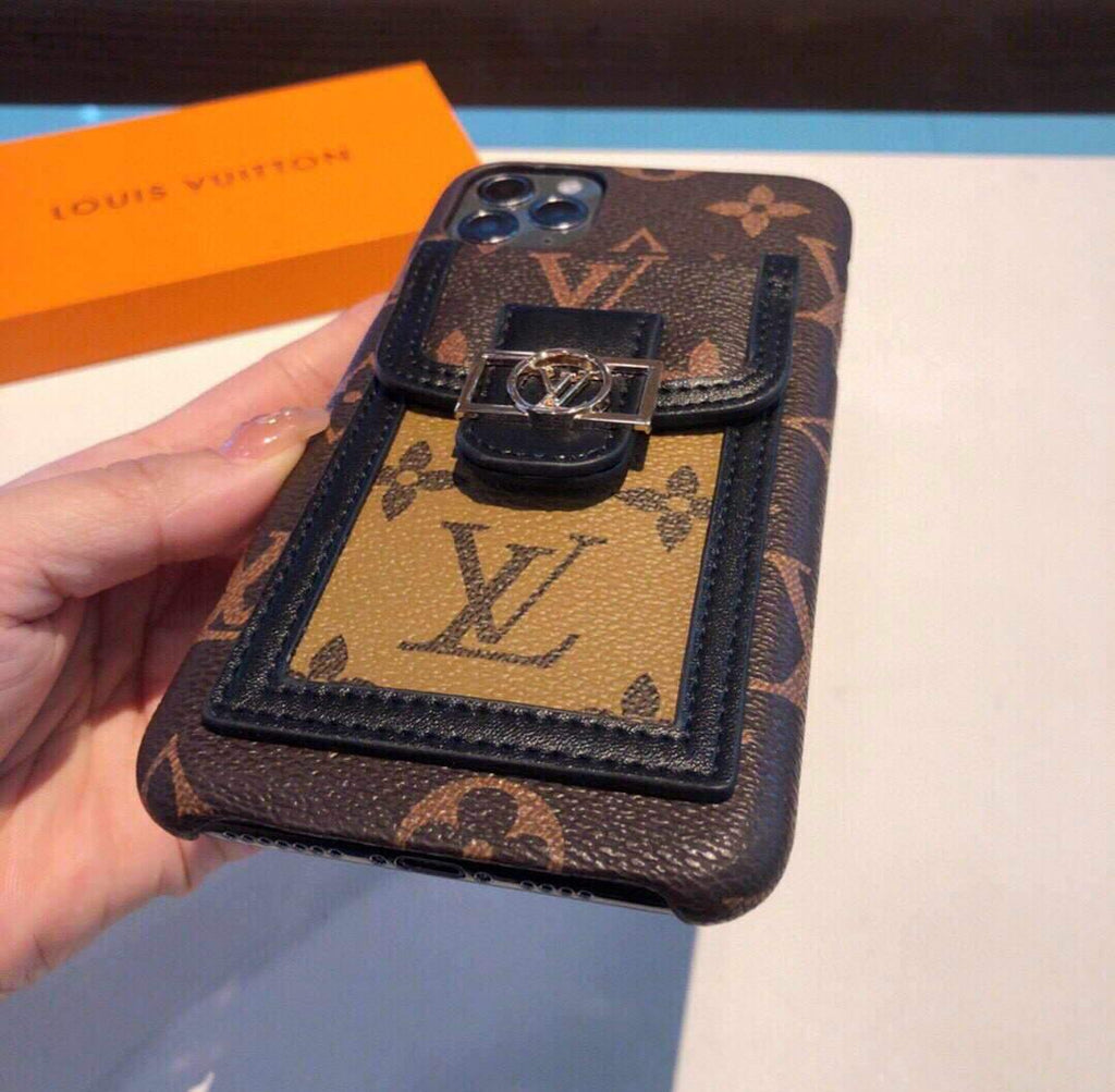 Louis Vuitton Apple Iphone Leather Premium Deluxe Phone Case Protection 10110 - luxibagsmall
