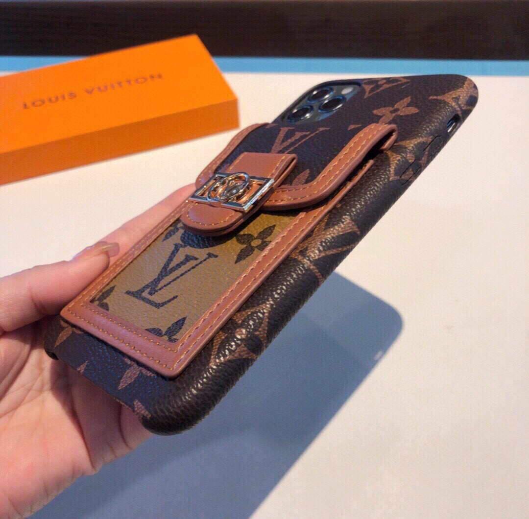 Louis Vuitton Apple Iphone Leather Premium Deluxe Phone Case Protection 10111 - luxibagsmall