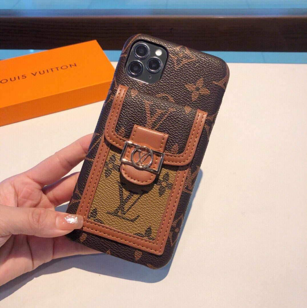 Louis Vuitton Apple Iphone Leather Premium Deluxe Phone Case Protection 10111 - luxibagsmall