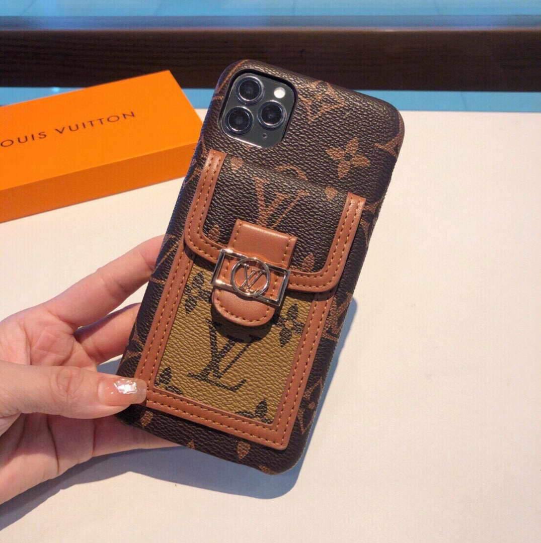 Louis Vuitton Apple Iphone Leather Premium Deluxe Phone Case Protection 10111 - luxibagsmall