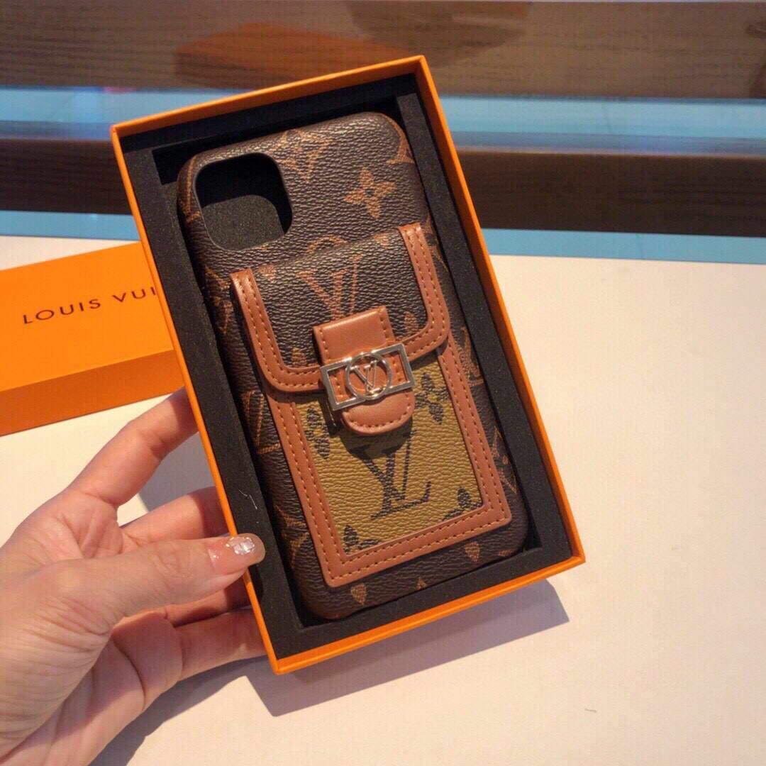 Louis Vuitton Apple Iphone Leather Premium Deluxe Phone Case Protection 10111 - luxibagsmall