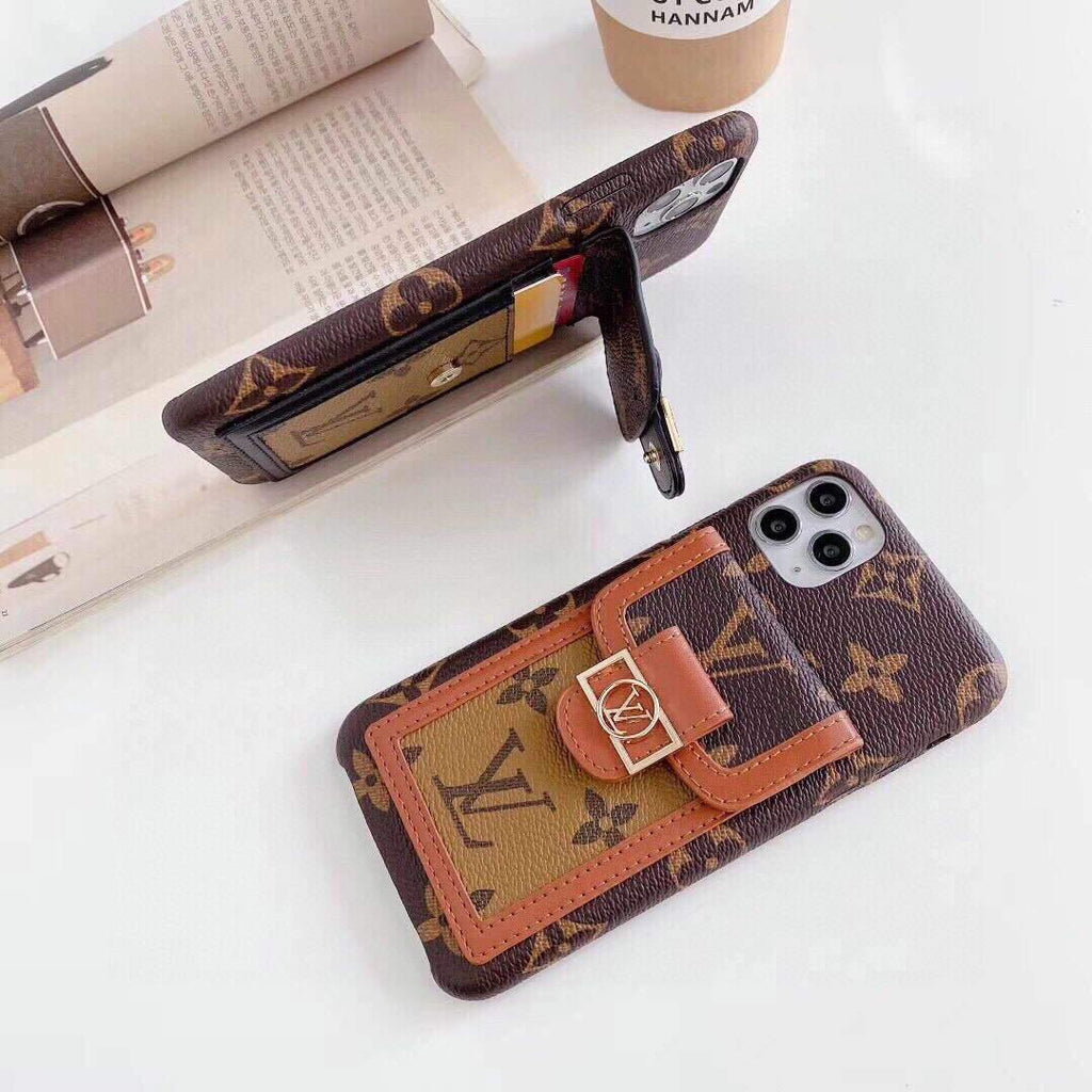 Louis Vuitton Apple Iphone Leather Premium Deluxe Phone Case Protection 10111 - luxibagsmall