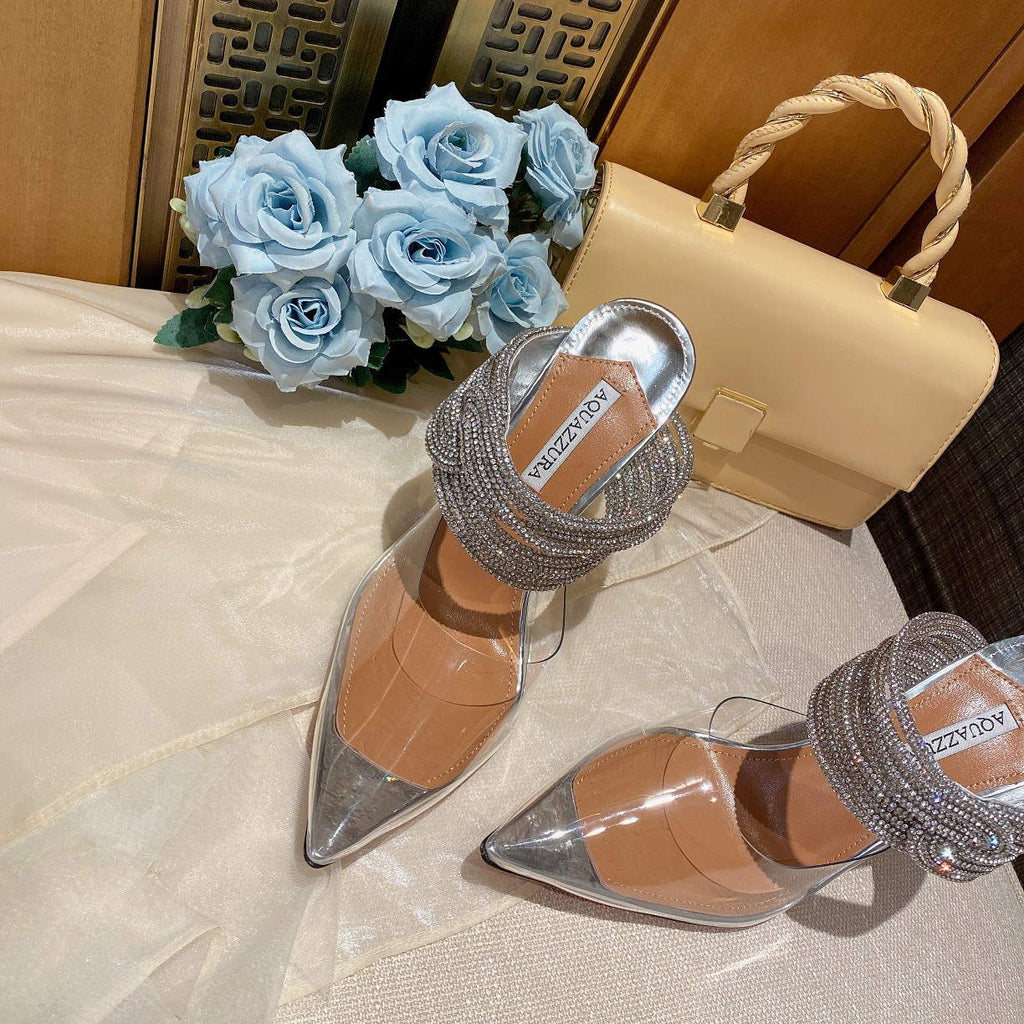 Aquazzura Golden Pineapple 22/early spring Heel 105mm A99006 Silvery