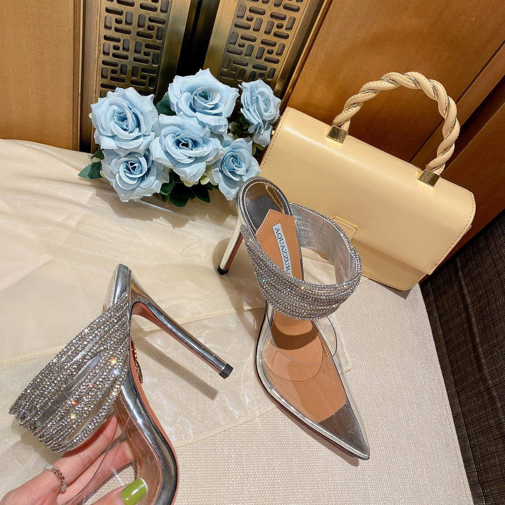 Aquazzura Golden Pineapple 22/early spring Heel 105mm A99006 Silvery
