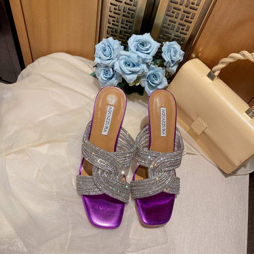 Aquazzura Golden Pineapple 22/early spring Heel 85mm A99004 Purple