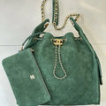 Chanel AS5311 Medium Hobo Suede Dark Green