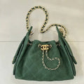Chanel AS5631 Mini Hobo Suede Dark Green