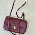 Chanel  AS6573 Mini Flap Bag Grained Calfskin & Gold-Tone Metal Wine Red