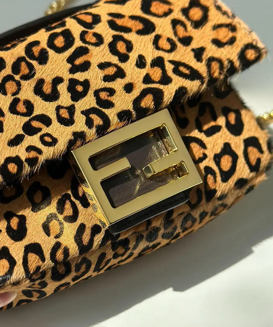 Baguette 8BS017AYDYF0A6E Mini Printed cavallino calfskin bag