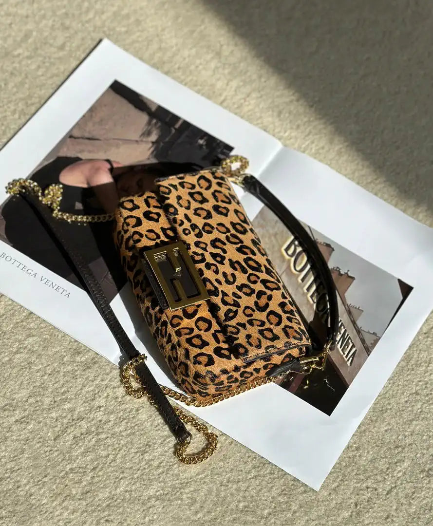 Baguette 8BS017AYDYF0A6E Mini Printed cavallino calfskin bag