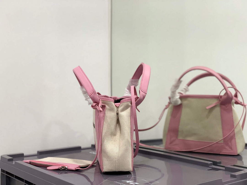 Balenciaga 390346 Women's Navy Xs Tote Bag Pink