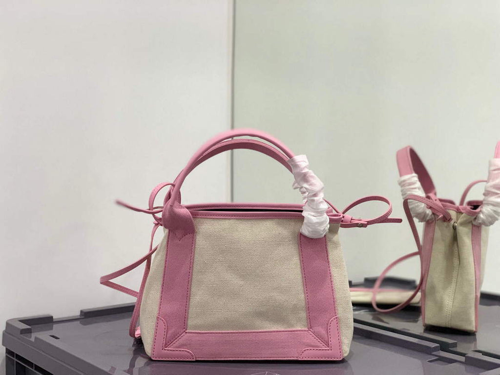 Balenciaga 390346 Women's Navy Xs Tote Bag Pink