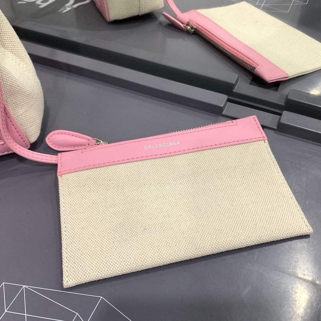 Balenciaga 390346 Women's Navy Xs Tote Bag Pink