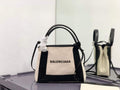 Balenciaga 390346 Women's Navy Xs Tote Bag Apricot black
