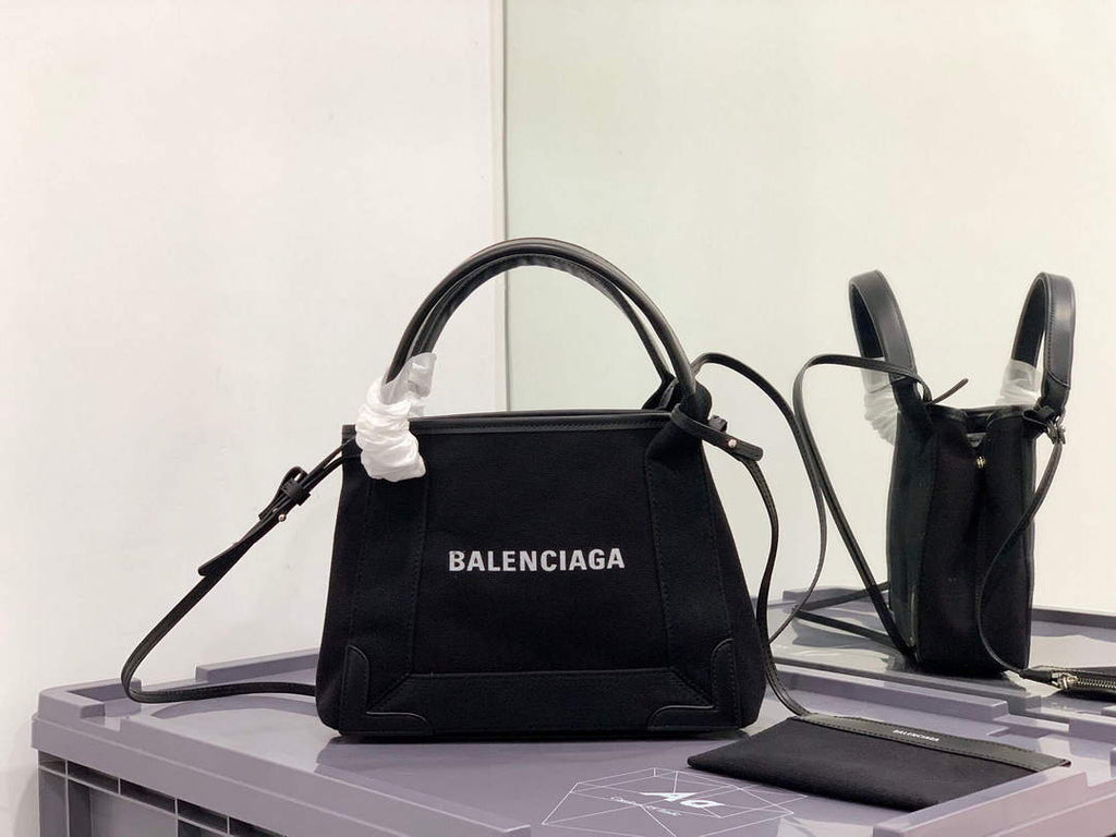 Balenciaga 390346 Women's Navy Xs Tote Bag Black
