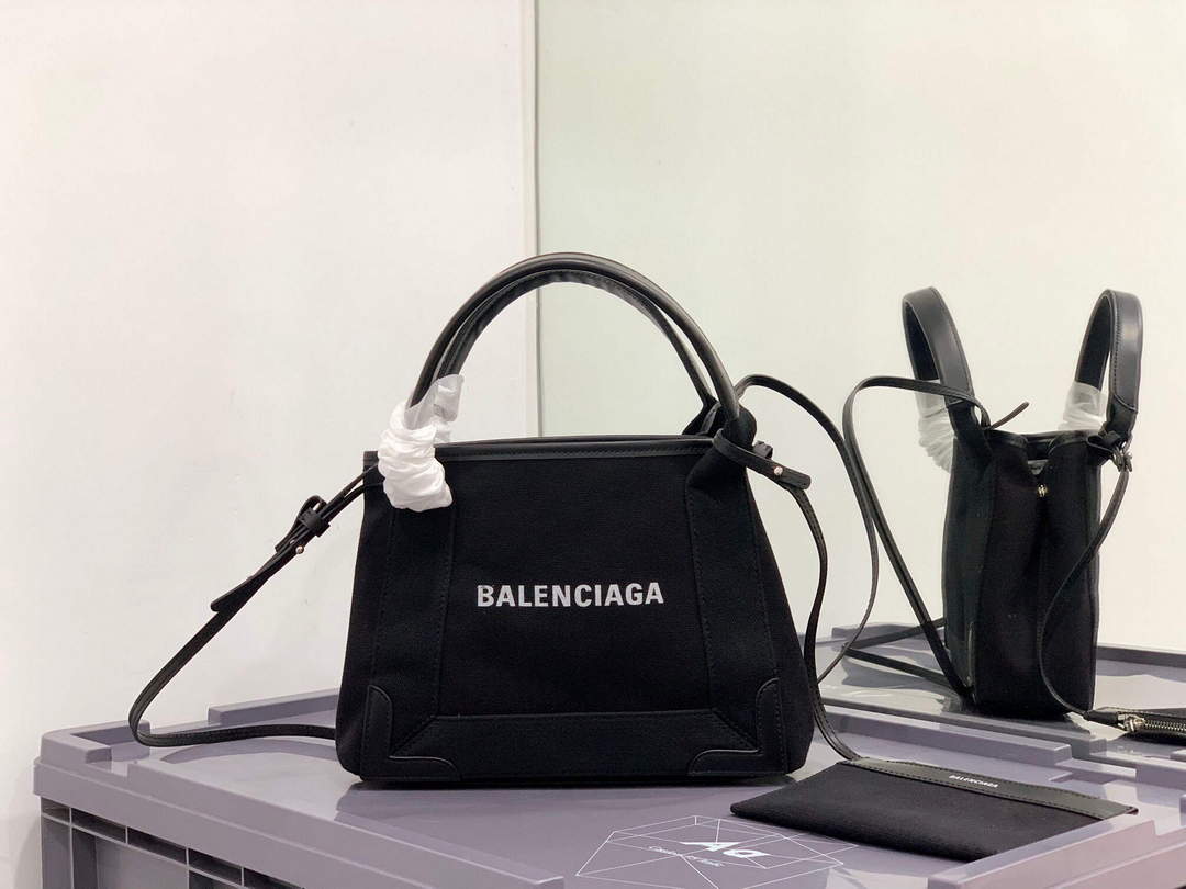 Balenciaga 390346 Women's Navy Xs Tote Bag Black