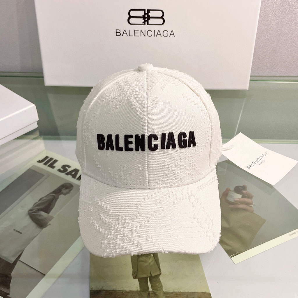 Balenciaga 529192310 Cap black white Classic Baseball Cap with Balenciaga embroidered logo B990058 - Default Title - View 1