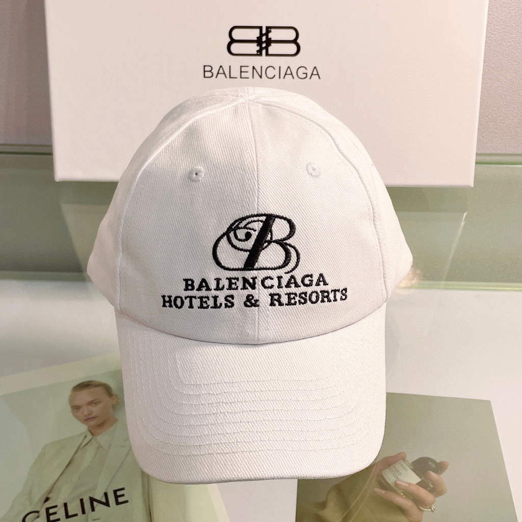 Balenciaga 529192310 Cap black white Classic Baseball Cap with Balenciaga embroidered logo B990064 - Default Title - View 1