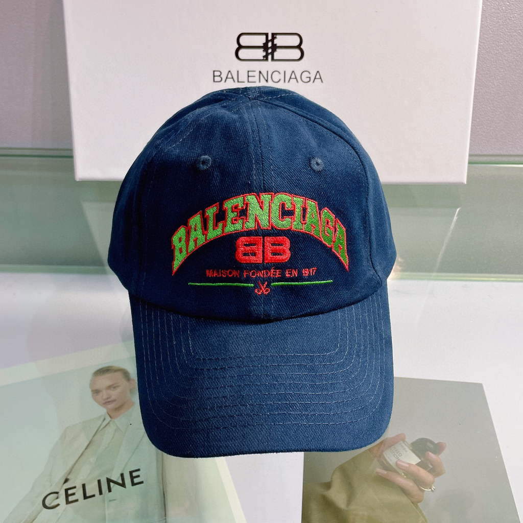 Balenciaga 529192310 Cap black white Classic Baseball Cap with Balenciaga embroidered logo B990065 - Default Title - View 1