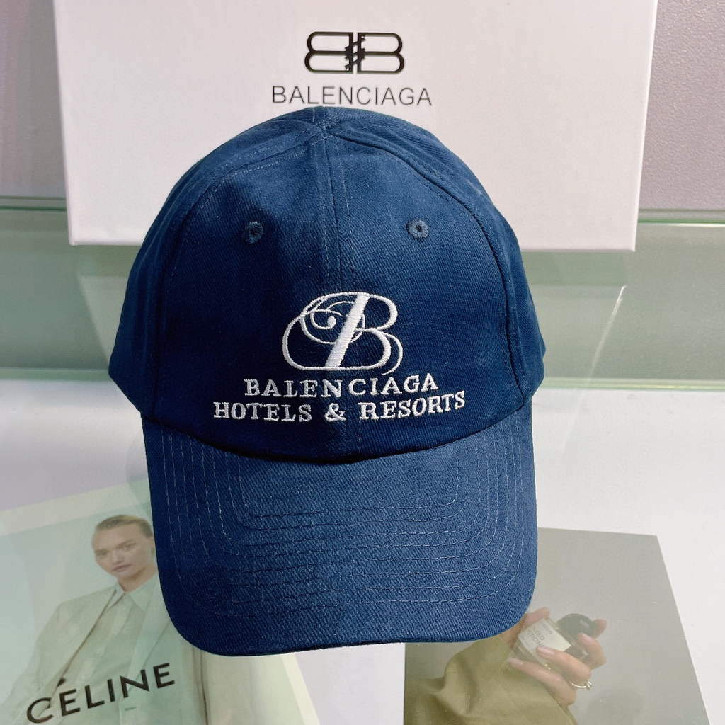 Balenciaga 529192310 Cap black white Classic Baseball Cap with Balenciaga embroidered logo B990066 - Default Title - View 1