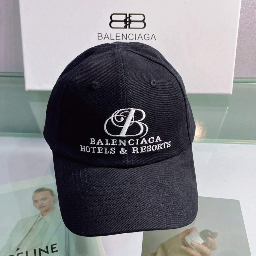 Balenciaga 529192310 Cap black white Classic Baseball Cap with Balenciaga embroidered logo B990067 - Default Title - View 1