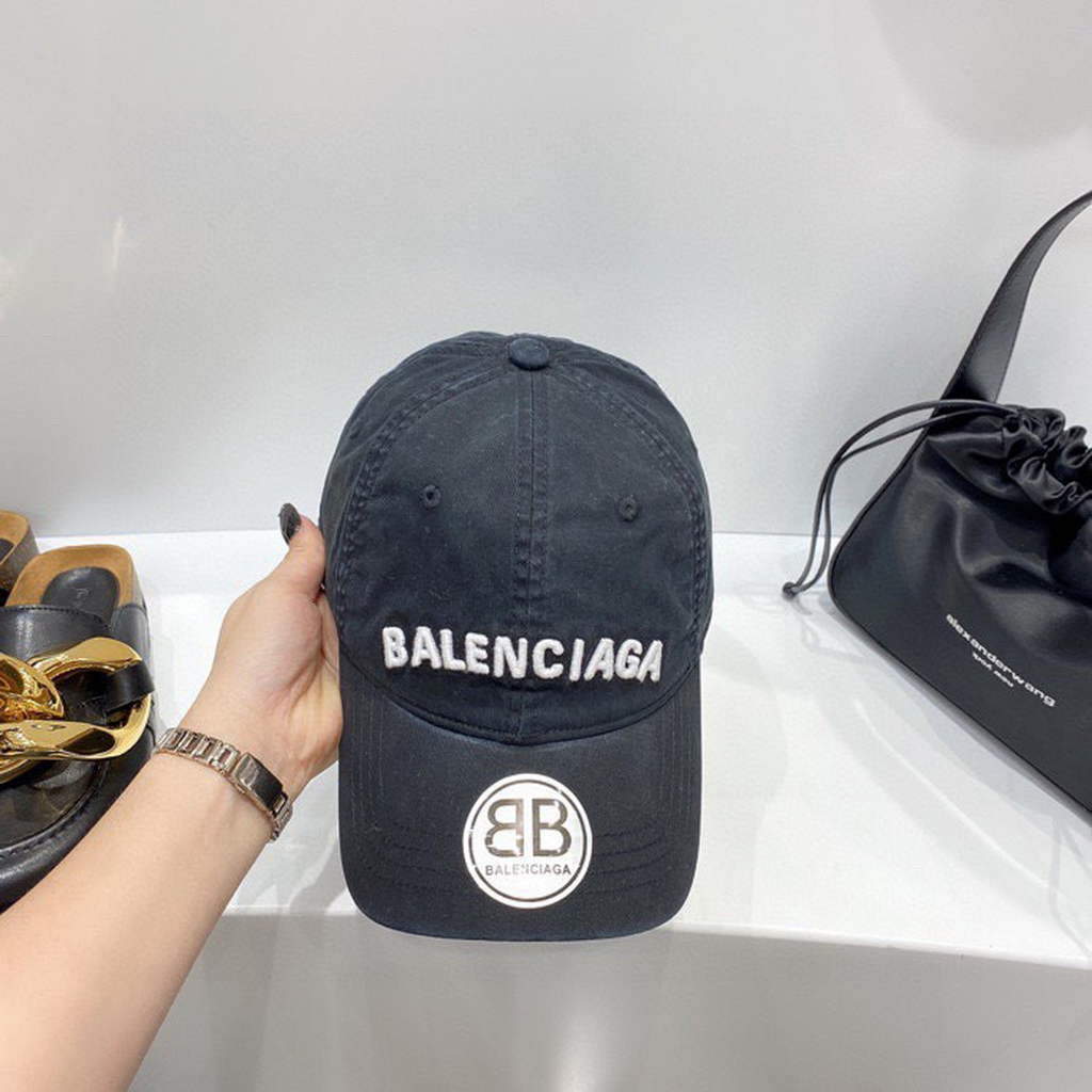 Balenciaga 529192310 Cap black white Classic Baseball Cap with Balenciaga embroidered logo B990078 - Default Title - View 1