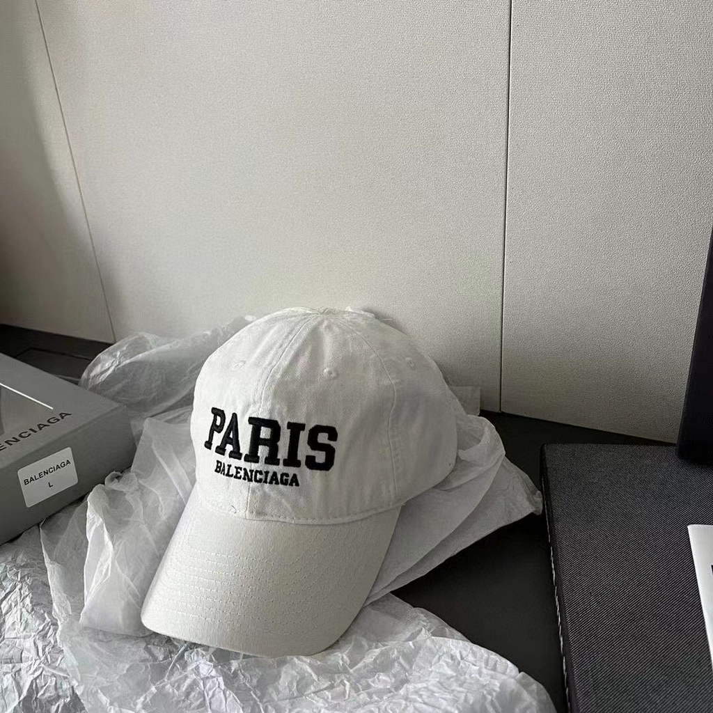 Balenciaga 529192310 Cap black white Classic Baseball Cap with Balenciaga embroidered logo B990099 - Default Title - View 1