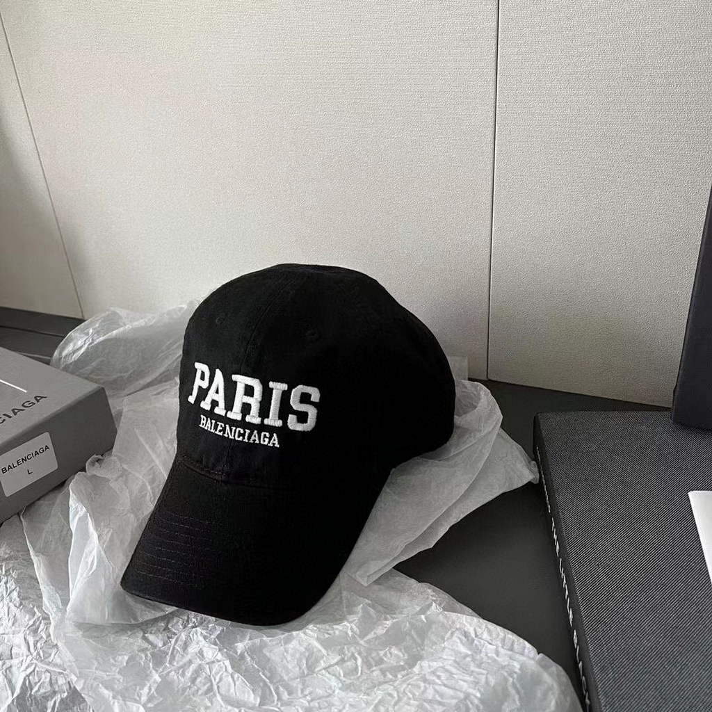 Balenciaga 529192310 Cap black white Classic Baseball Cap with Balenciaga embroidered logo B990100 - Default Title - View 1