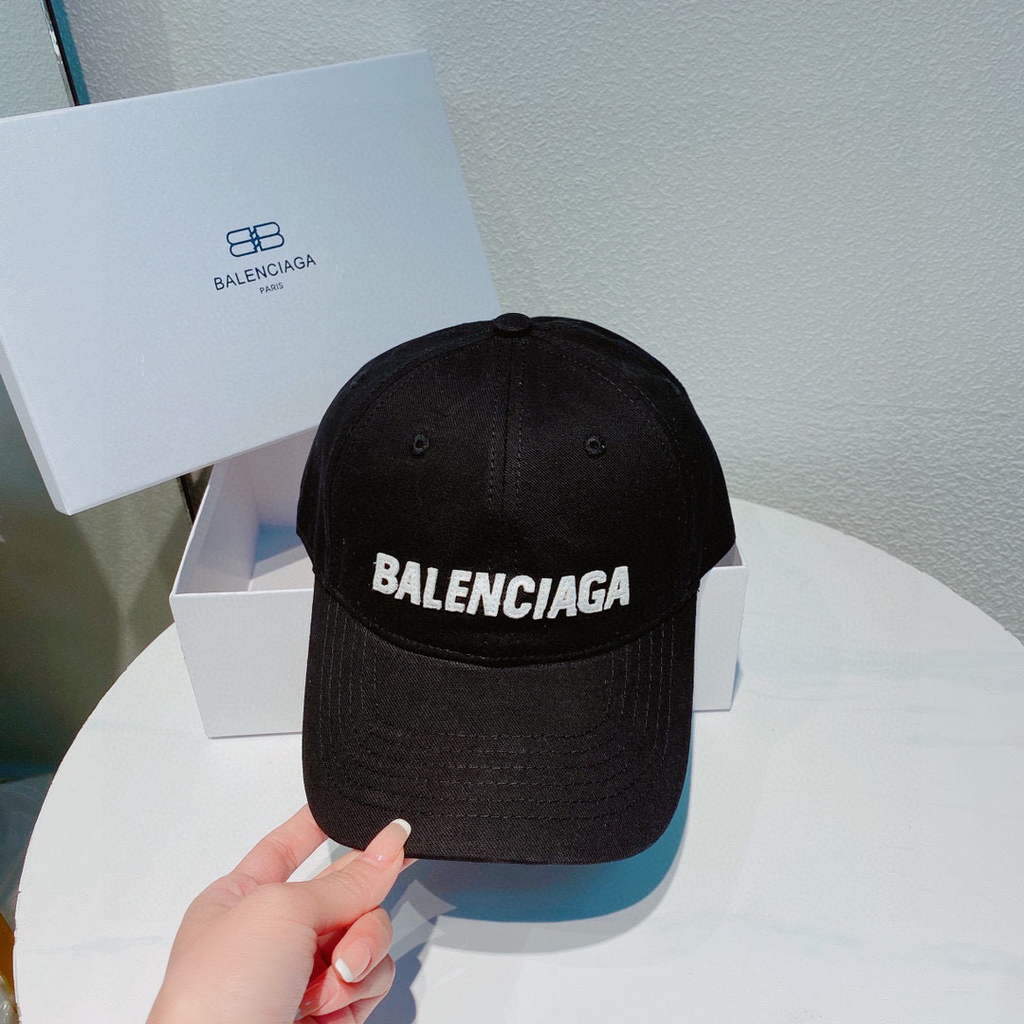 Balenciaga 529192310 Cap black white Classic Baseball Cap with Balenciaga embroidered logo B990105 - Default Title - View 1