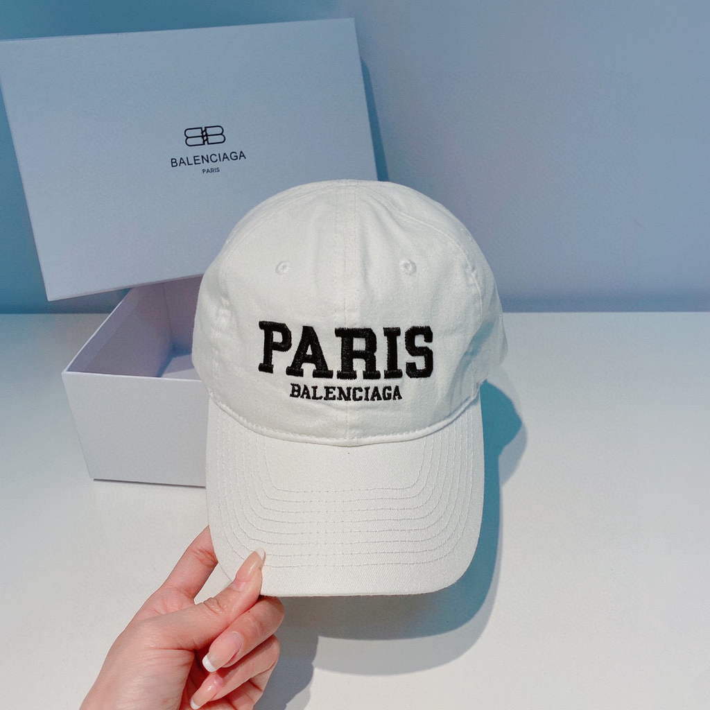 Balenciaga 529192310 Cap black white Classic Baseball Cap with Balenciaga embroidered logo B990108 - Default Title - View 1