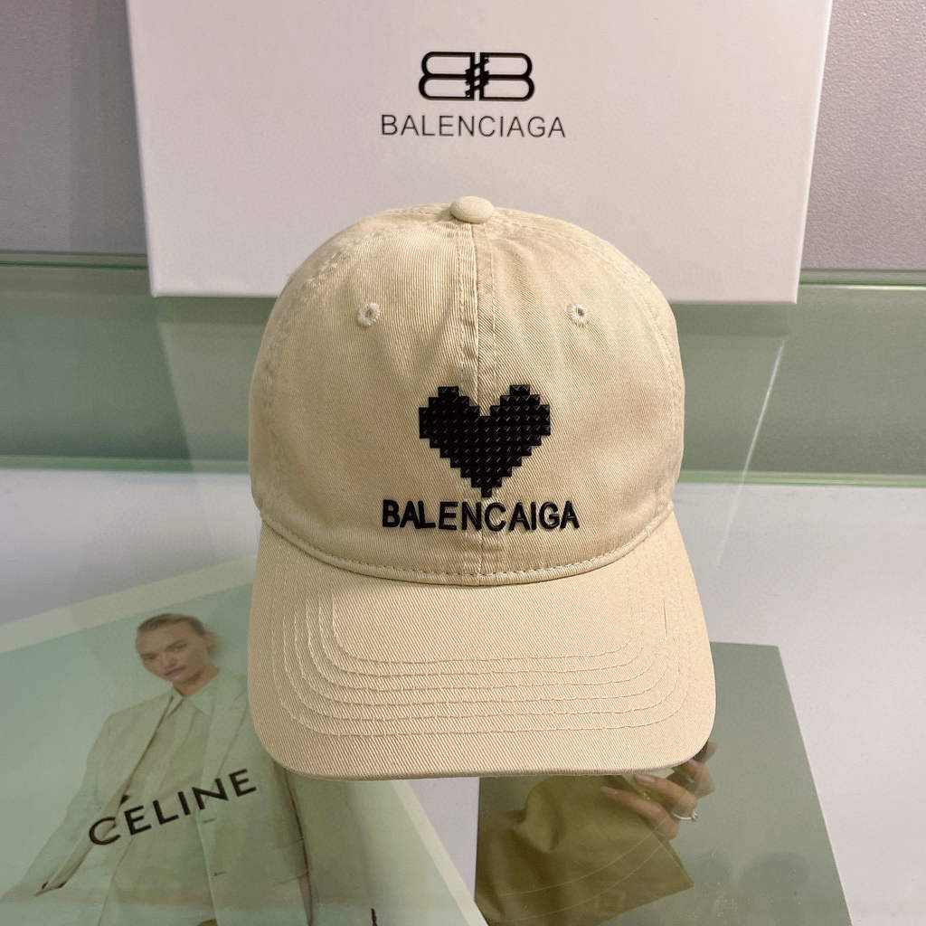 Balenciaga 529192310 Cap black white Classic Baseball Cap with Balenciaga embroidered logo B990115 - Default Title - View 1