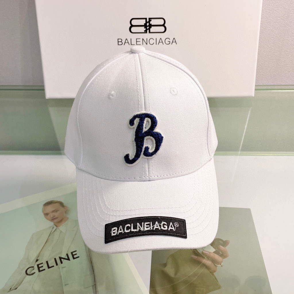 Balenciaga 529192310 Cap black white Classic Baseball Cap with Balenciaga embroidered logo B990119 - Default Title - View 1