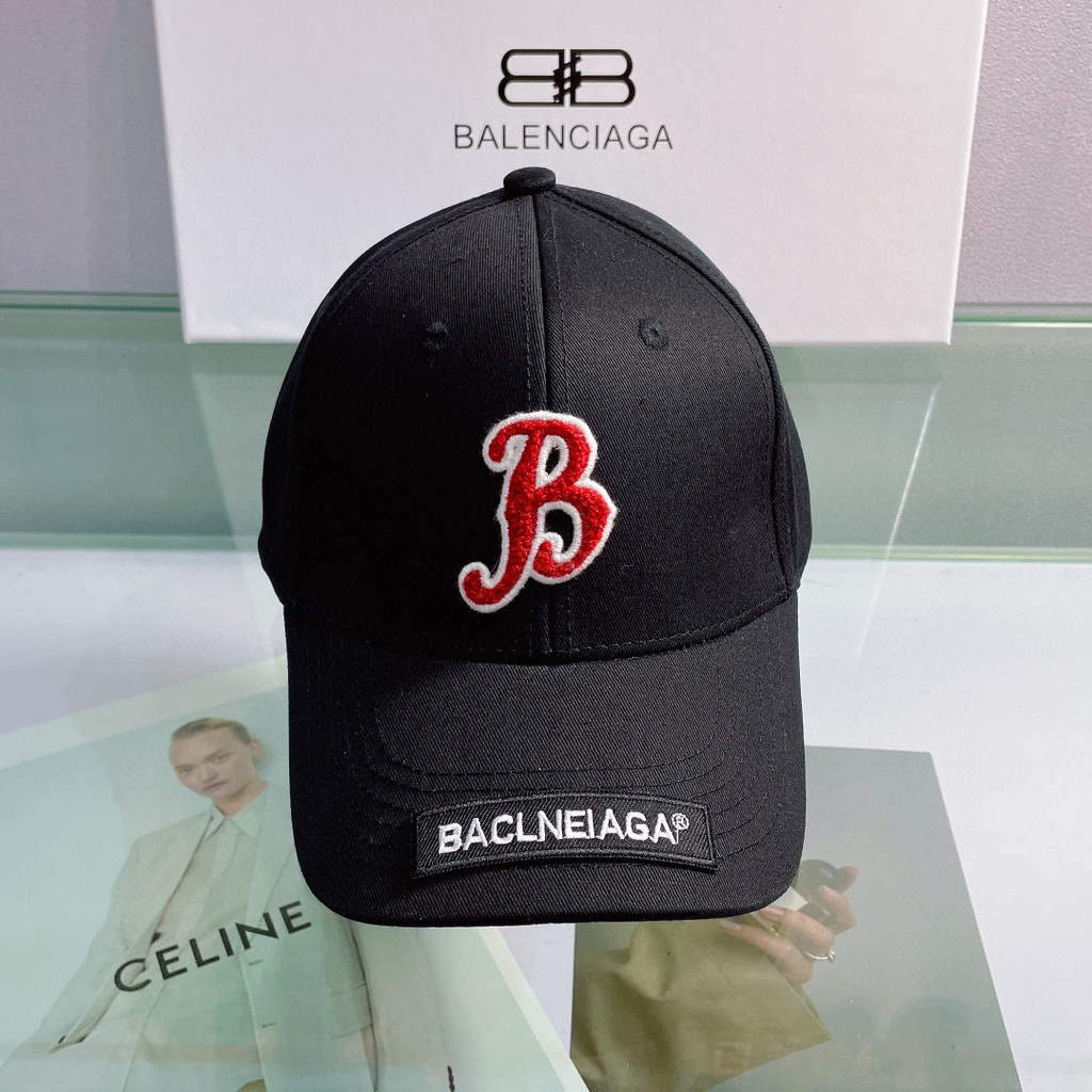 Balenciaga 529192310 Cap black white Classic Baseball Cap with Balenciaga embroidered logo B990120 - Default Title - View 1
