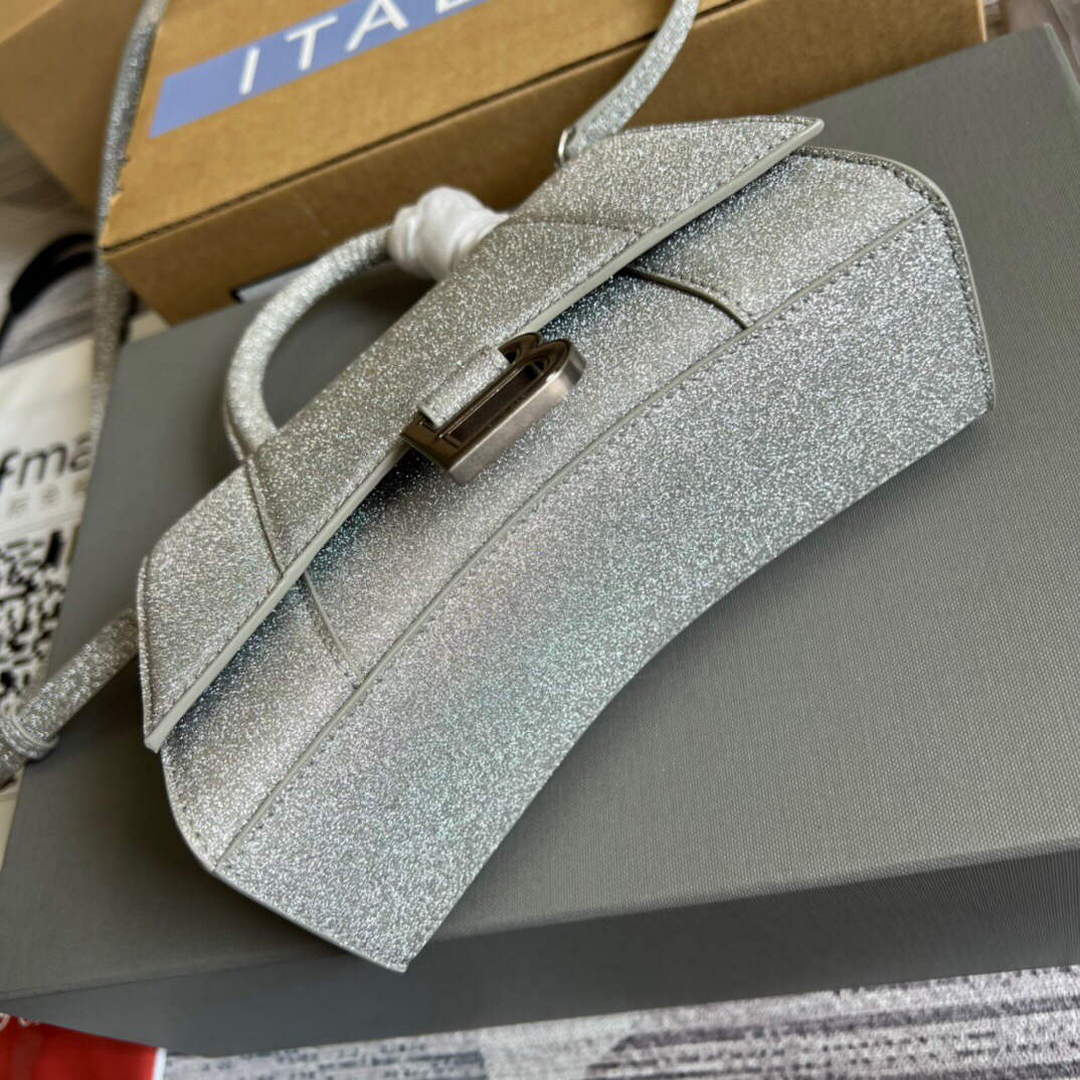 Balenciaga 592833 Flash drilling Hourglass XS Handbag Box Gray