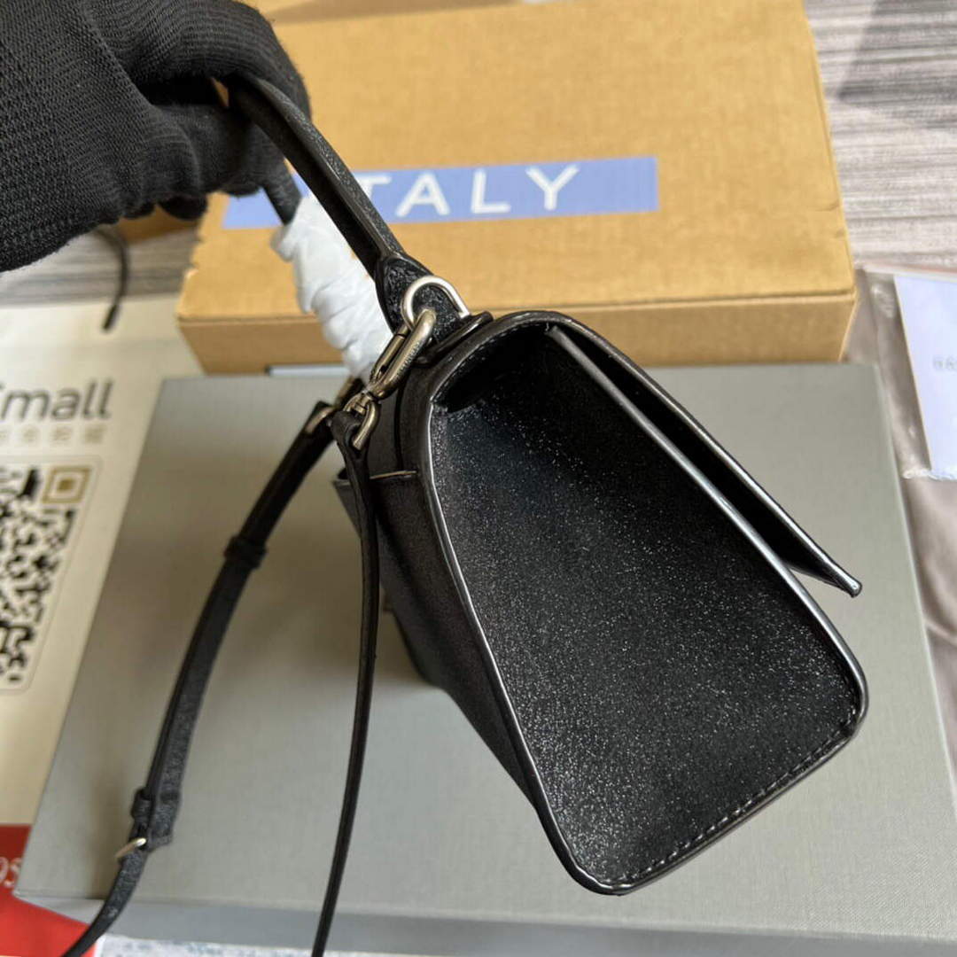 Balenciaga 592833 Flash drilling Hourglass XS Handbag Box  Black