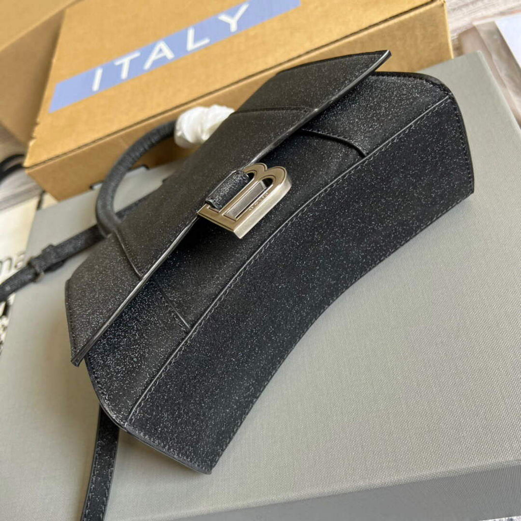 Balenciaga 592833 Flash drilling Hourglass XS Handbag Box  Black